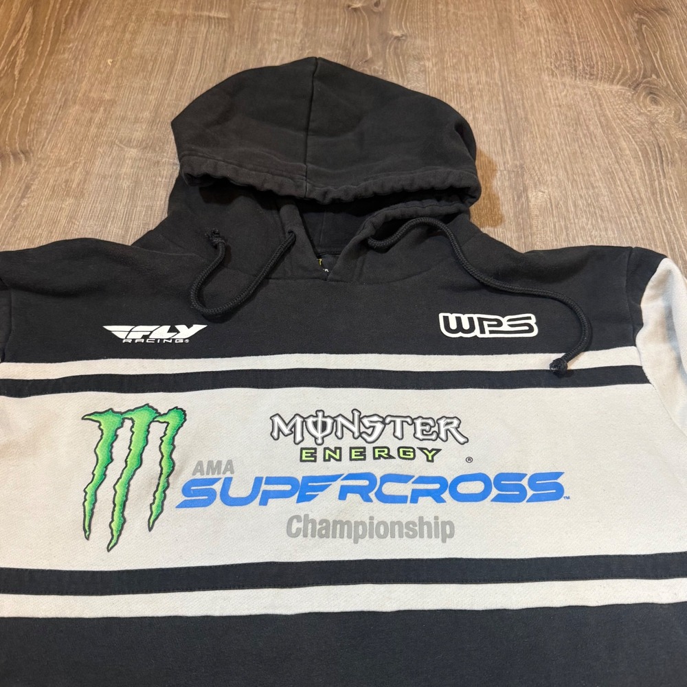 Monster Energy AMA Supercross Hoodie Black White Fly Racing Oakley‎ WPS M